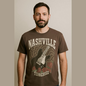 Goodie Two Sleeves Nashville Tennessee Guitar Graphic T Shirt Size L 2023